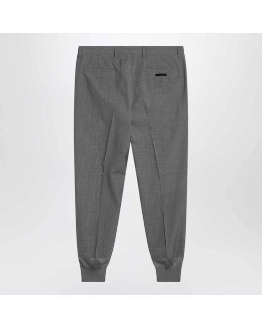 Prada Gray Slim-Fit Trousers for men