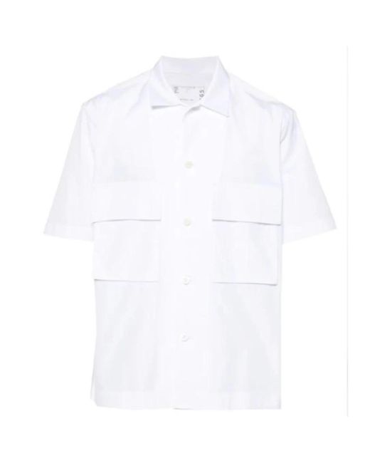 Sacai White Short Sleeve Shirts for men