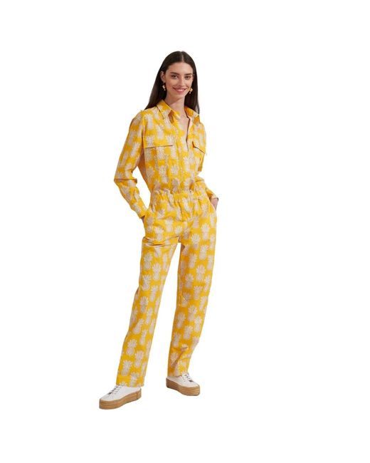 LaDoubleJ Jumpsuits & Playsuits ,Geel ,Katoen Aviator Jumpsuit in het Yellow