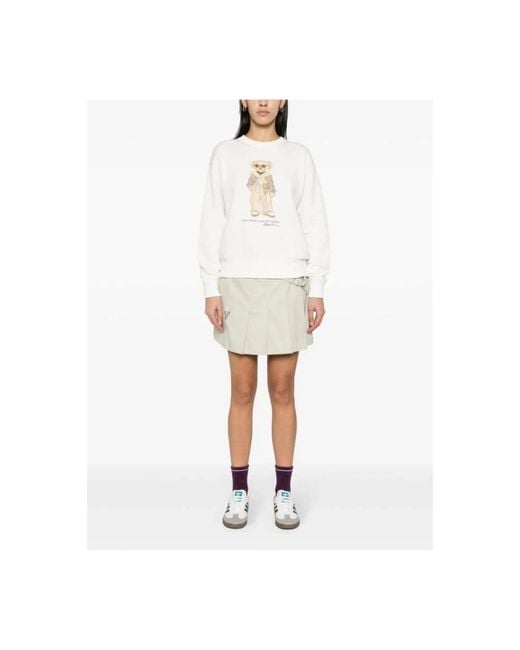 Polo Ralph Lauren White Bear-print Regular-fit Cotton-blend Sweatshirt