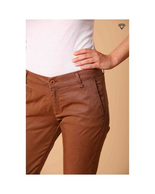 Cropped Trousers Mason's en coloris Brown