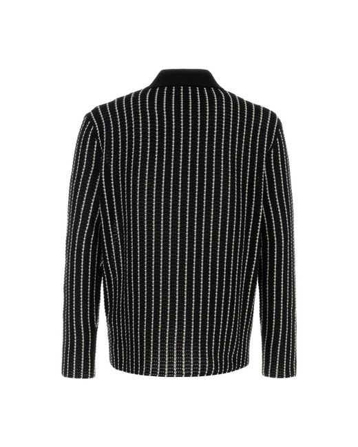 Jil Sander Truien & Vesten ,Zwart ,Katoen Geborduurde Gehaakte Cardigan in het Black voor heren