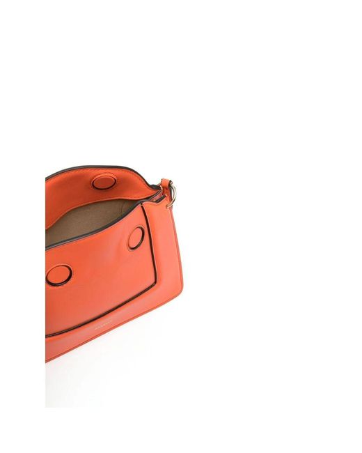Wandler Perzik Oranje Leren Clutch Tas in het Orange