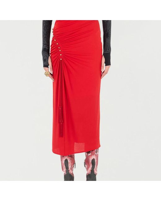 Roberto Cavalli Red Midi Skirts