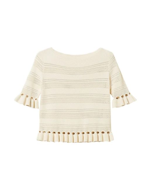 Twinset Natural Round-Neck Knitwear