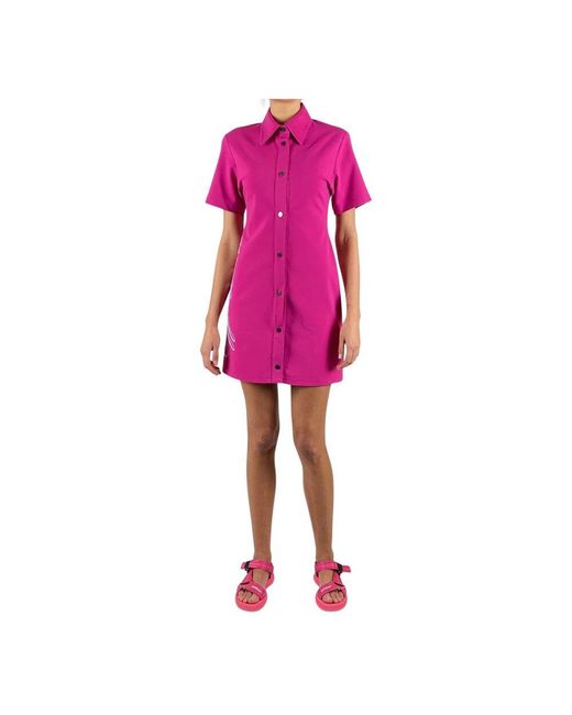 Off-White c/o Virgil Abloh Pink Fuchsia logo hemdkleid