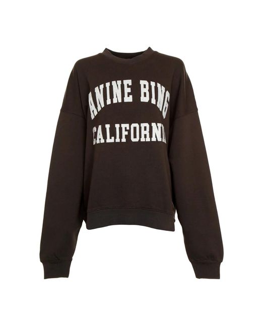 Anine Bing Logo Patch Oversized Sweatshirt in het Black voor heren