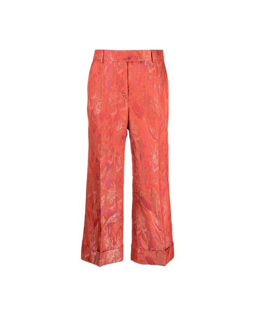 Alberto Biani Red Cropped Trousers