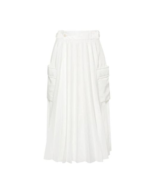 Sacai White Midi Skirts