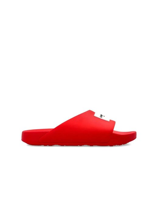 Givenchy Slide Sandalen Met Logo Detail in het Red voor heren