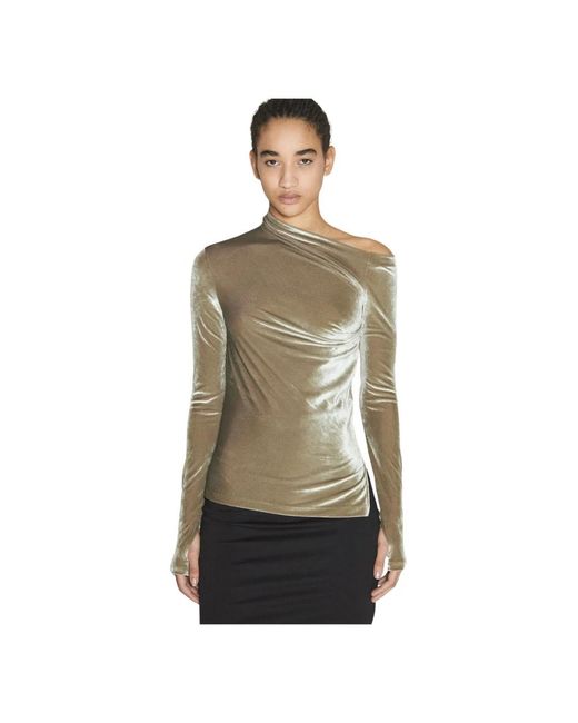 Helmut Lang Green Long Sleeve Tops