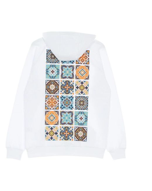 DOLLY NOIRE Hoodies & Sweatvesten ,Wit ,Katoen Maioliche Circuit Printed Zip Up Hoodie in het White voor heren