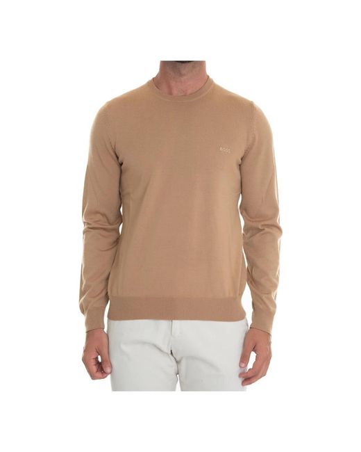 Boss Natural Round-Neck Knitwear for men