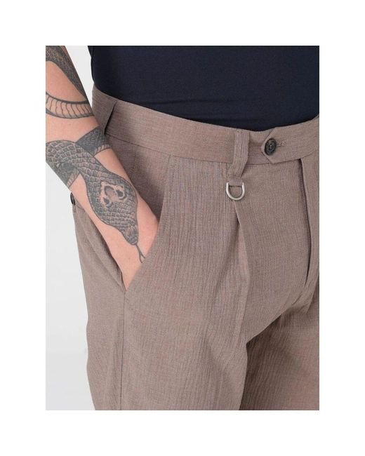 Paolo Pecora Blaue Leinen Culottes Mit Lockerer Passform in Brown für Herren