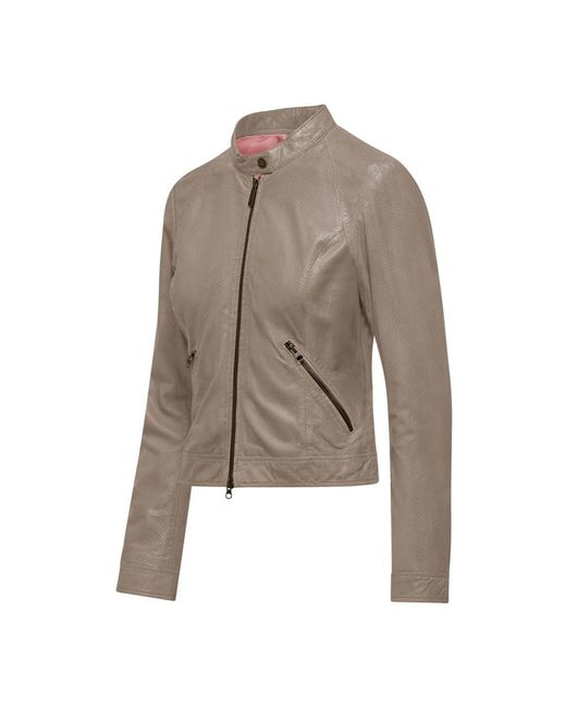Leather Jackets Bomboogie de color Brown