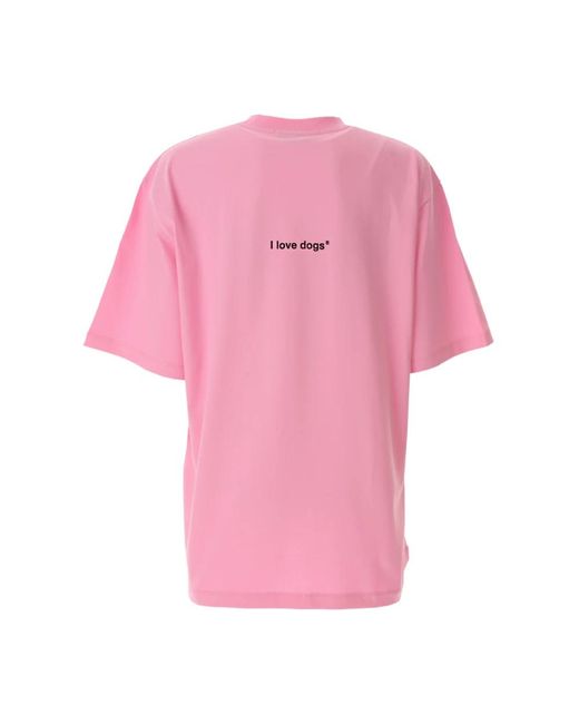 MSGM Puppy Club T-Shirt in het Pink
