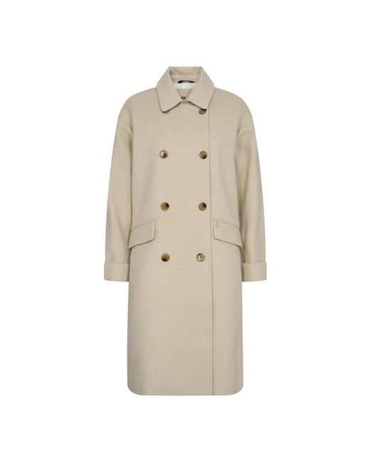 Mos Mosh Natural Double-Breasted Coats