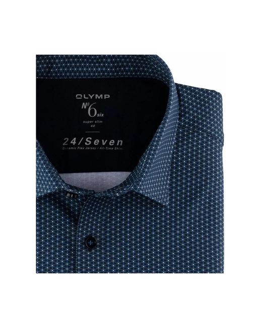 Olymp Casual Hemden in het Blue voor heren