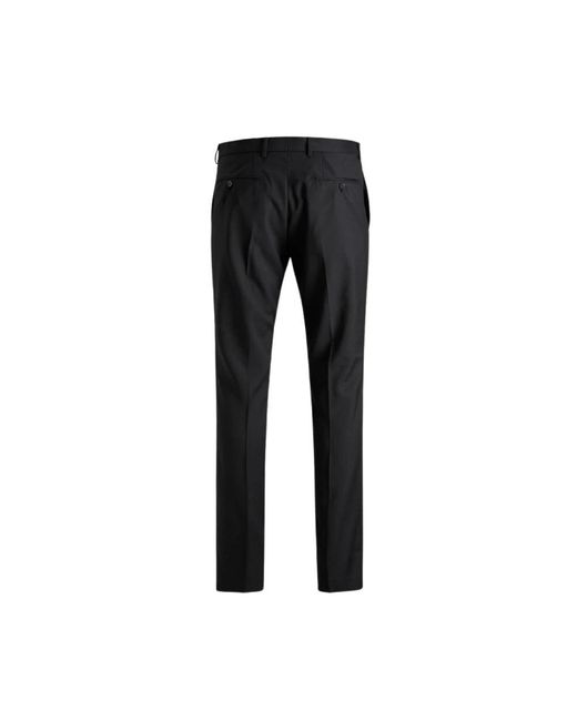 Jack & Jones Broeken ,Zwart ,Wol Slim Fit Zwarte Broek Model 12141112 in het Black voor heren