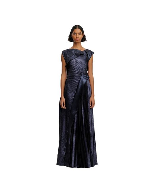 Acler Blue Metallic Maxi Kleid