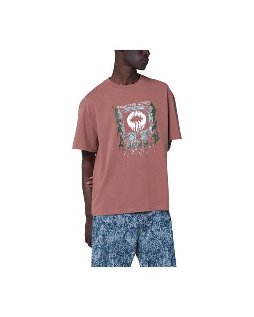 Brain Dead Tops ,Bruin ,Katoen T-Shirts En Polo's in het Red voor heren