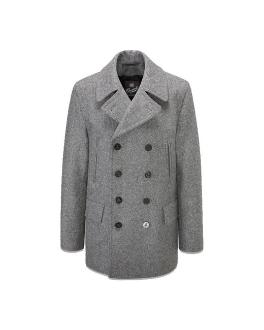 Double-Breasted Coats Gloverall de hombre de color Gray