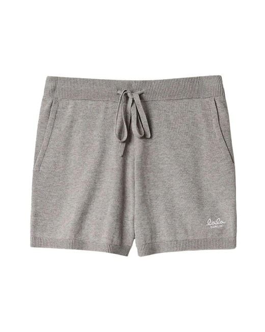 Lala Berlin Gray Graue Strickshorts Mit Kordelzug