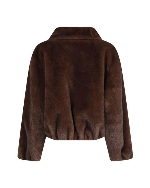P.A.R.O.S.H. Brown Faux Fur & Shearling Jackets