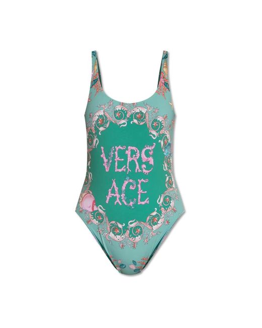 Versace Badmode ,Groen ,Leer Badpak in het Green