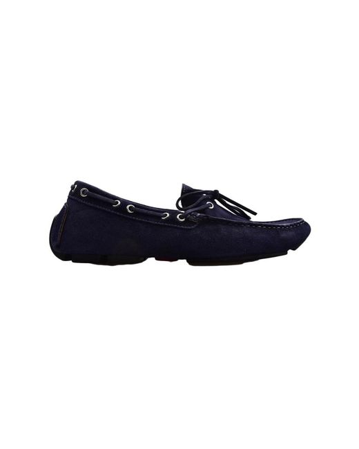 Kiton Blue Boat Shoes for men