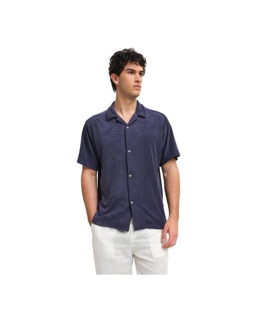 Peninsula Blue Short Sleeve Shirts for men