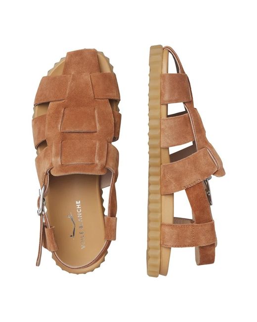Voile Blanche Brown Flat Sandals