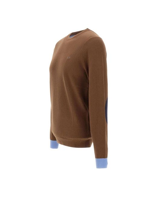 Sun 68 Brown Round-Neck Knitwear for men
