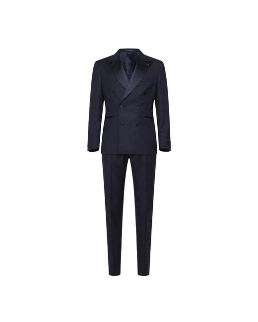 Tagliatore Double-Breasted Suit in het Blue voor heren