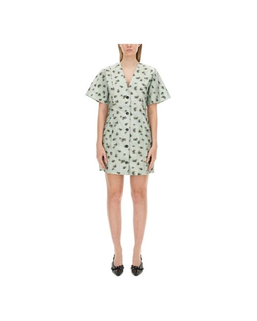 Ganni Green Short Dresses