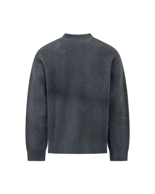 DIESEL Gray Round-Neck Knitwear for men