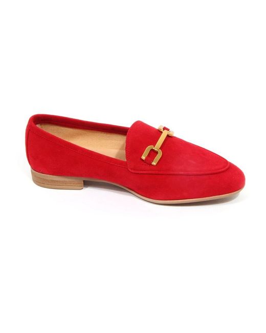 Unisa Red Wildleder Loafer Schuh Mit Herzdetail