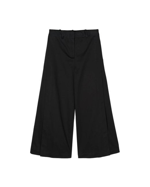 Pantalones negros pierna ancha Semicouture de color Black