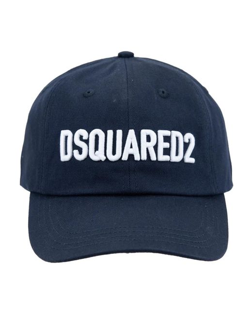 DSquared² Accessoires ,Blauw ,Katoen Embossed Logo Baseball Cap Fibbia in het Blue