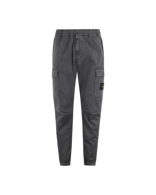 Stone Island Gray Slim-Fit Trousers for men