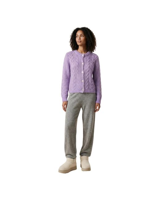 American Dreams Truien & Vesten ,Paars ,Wol Frankie Kabel Gebreid Vest in het Purple