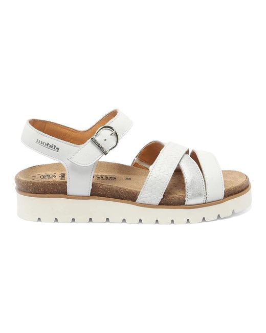Mephisto White Weiße Sandalen Mit Klettverschluss