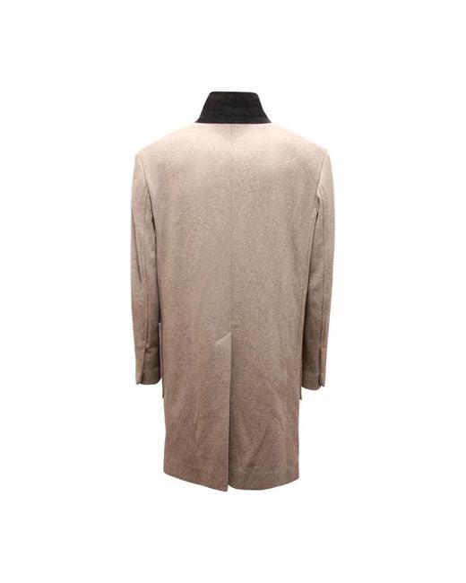 Single-Breasted Coats di Paolo Pecora in Brown da Uomo