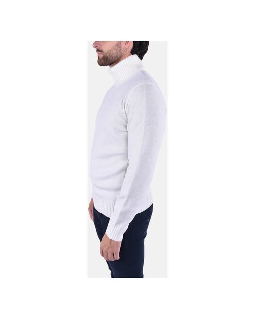 Kangra Stockinette Turtleneck Sweater in het White voor heren