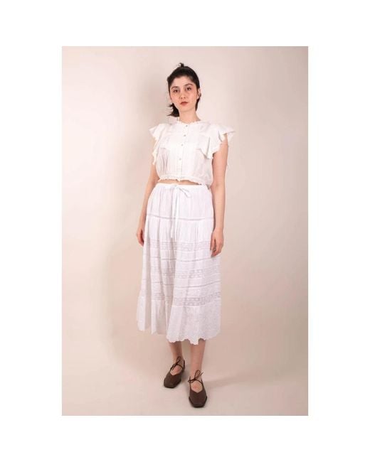 LoveShackFancy Pink Midi Skirts