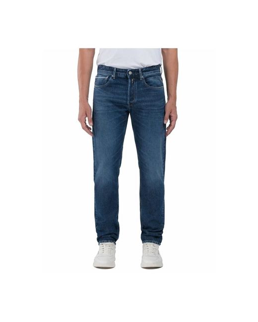 Replay Blue Straight Fit Jeans for men