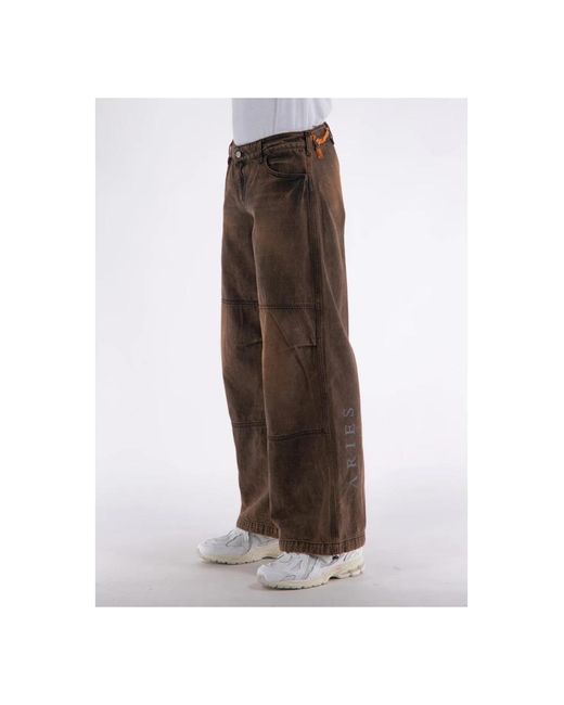 Aries Brown Wide Trousers for men