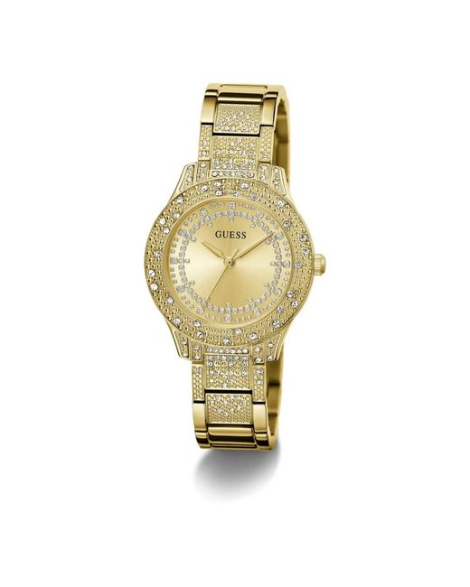 Guess Accessoires ,Geel Armbandhorloge Shooting Star Goud Gw 0746L2 in het Metallic