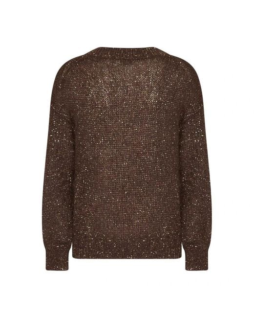 Brunello Cucinelli Brown V-Neck Knitwear