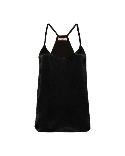 Twinset Black Schwarzes satin top